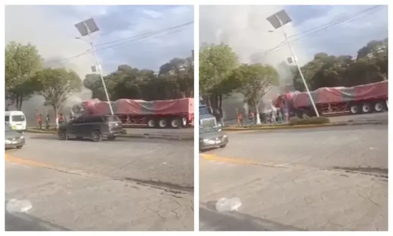 Se Incendia Tráiler de Empresa de Impermeabilizantes en la Zona Industrial de Tizayuca.