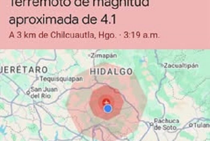 Dos Sismos Sacuden a Cuatro  Municipios  del Valle del Mezquital.