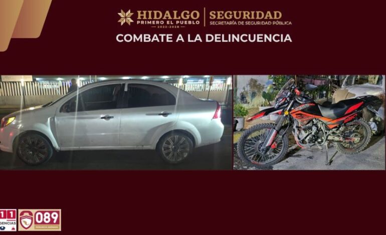 SSPH Asegura a 3 Presuntos Integrantes de Una Banda Dedicada al Robo de Motocicletas en Pachuca