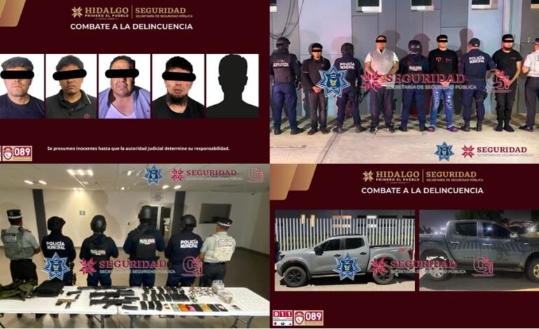 Despliega SSPH operativo en Huichapan; Asegura A Cinco Personas y Presunta Droga