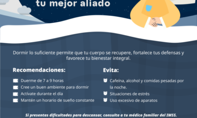 Exhorta Imss Hidalgo a Adoptar Hábitos Saludables Para Un Descanso Reparador