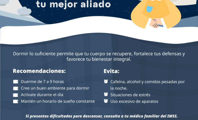Exhorta Imss Hidalgo a Adoptar Hábitos Saludables Para Un Descanso Reparador