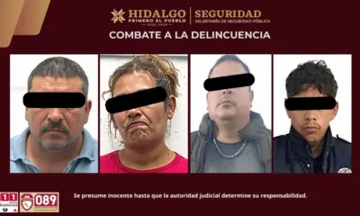 La Secretaría de Seguridad Pública de Hidalgo detuvo a cuatro personas