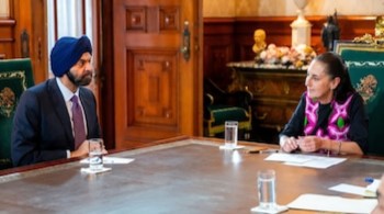 Reunión Claudia Shenbaum Presidente del Grupo Banco Mundial, Ajay Banga
