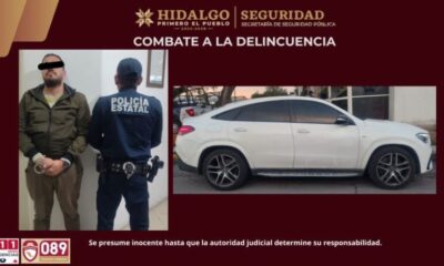 SSPH recupera vehículo robado en plaza comercial de Pachuca; aseguran a presunto responsable