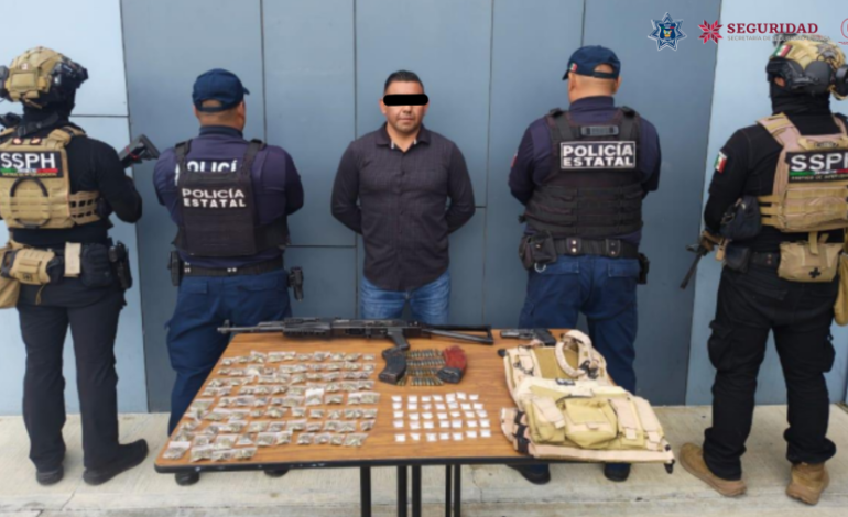 SSPH Asegura Generador de Violencia en la Región de Tula; Armado y Con Droga