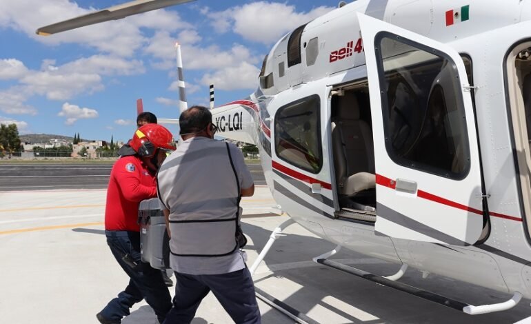 Gobierno de Hidalgo logra nuevo operativo de procuración y traslado aéreo de un corazón