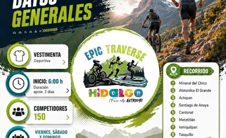 Hidalgo se prepara para recibir el Epic Traverse 2026, un recorrido deportivo de 230 kilómetros