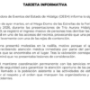 La Operadora de Eventos del Estado de Hidalgo (OEEH) informa lo siguiente: