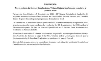Nueva victoria de Gerardo Sosa Castelán: Tribunal federal confirma no someterlo a proceso penal