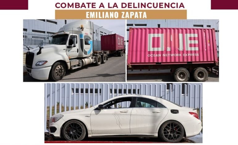 Policía Estatal recupera tractocamión robado y detiene a un asaltante tras persecución en Emiliano Zapata