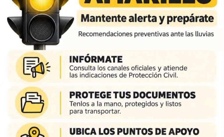 Protección Civil Emite Recomendaciones por Lluvias.