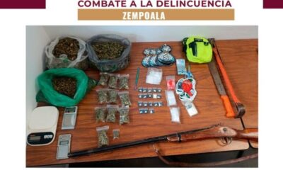 SSPH Detiene a Tres Individuos con Presunta Droga, en Zempoala